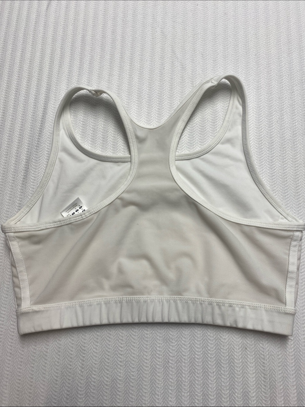 Adidas White Racerback Sports Bra Athletic Workout Gym XL Athleisure Yoga Gym - Picture 4 of 7